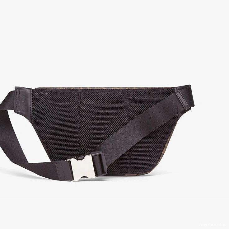 Cheap Red Motif Belt Bag Brown Fabric Fendi FF In 0813
